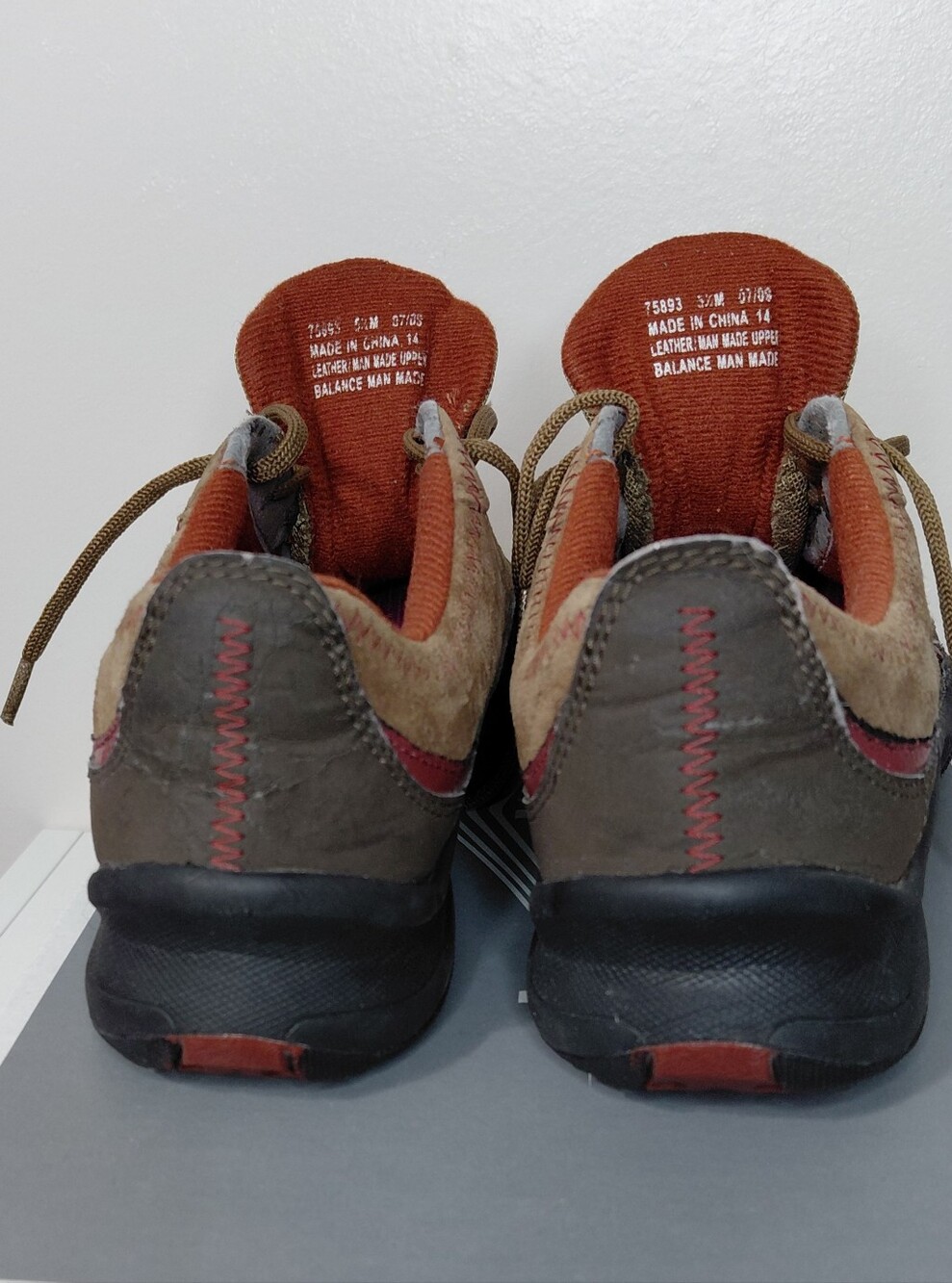 Women’s 5 1/2 Suede Leather Athletic Lace-Up Sneakers - Brown with Red Accent - Picture 11 of 13